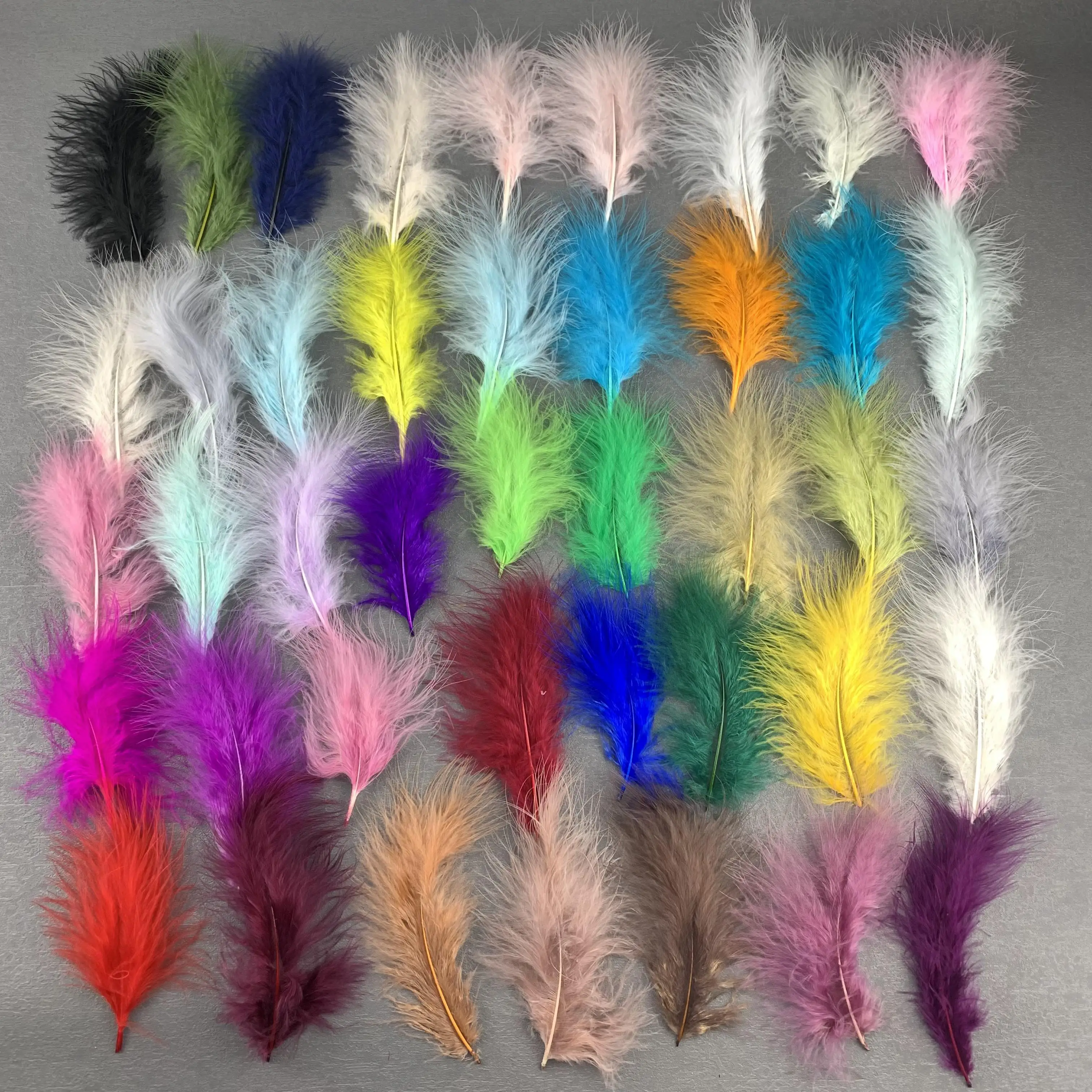 Pluma de marabú esponjosa, pluma teñida, Carnaval de pavo, penacho de Halloween, artesanía de bricolaje, 31 colores, 10-15 cm, 4-6 pulgadas, 100 piezas