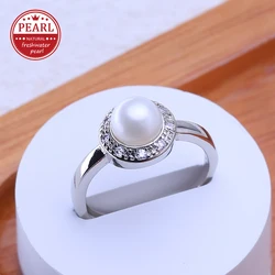 FENASY natural pearl ring pearl jewelry casual 925 sterling silver adjustable party rings for women girl wholesale