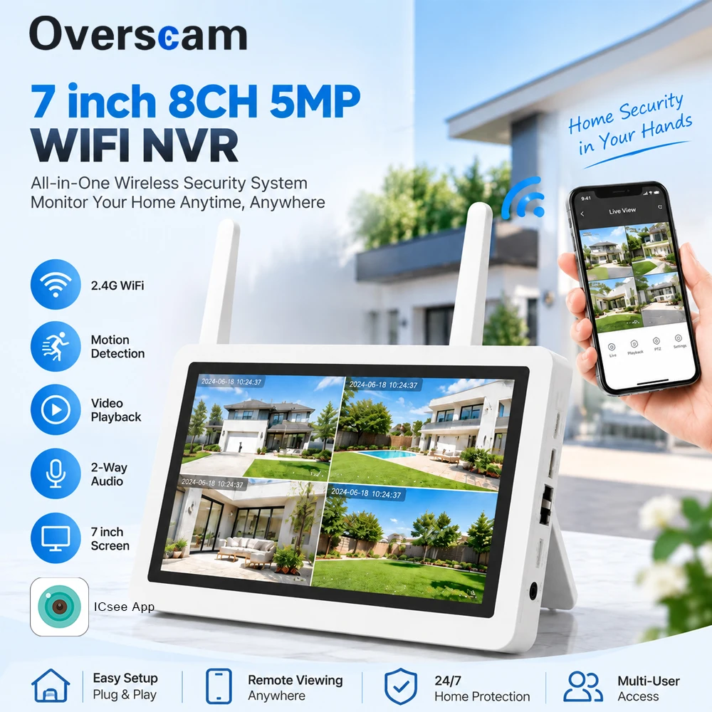 Home Security Monitoring - Wireless CCTV Camera System 5MP 8CH