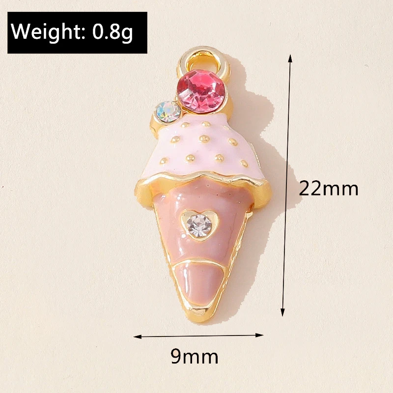 Leslie 10 Stück süße Emaille-Lebensmittel-Charms, süßer Mini-Cup-Kuchen-Anhänger für Armband, handgefertigte Schmuckherstellung – Detail 31