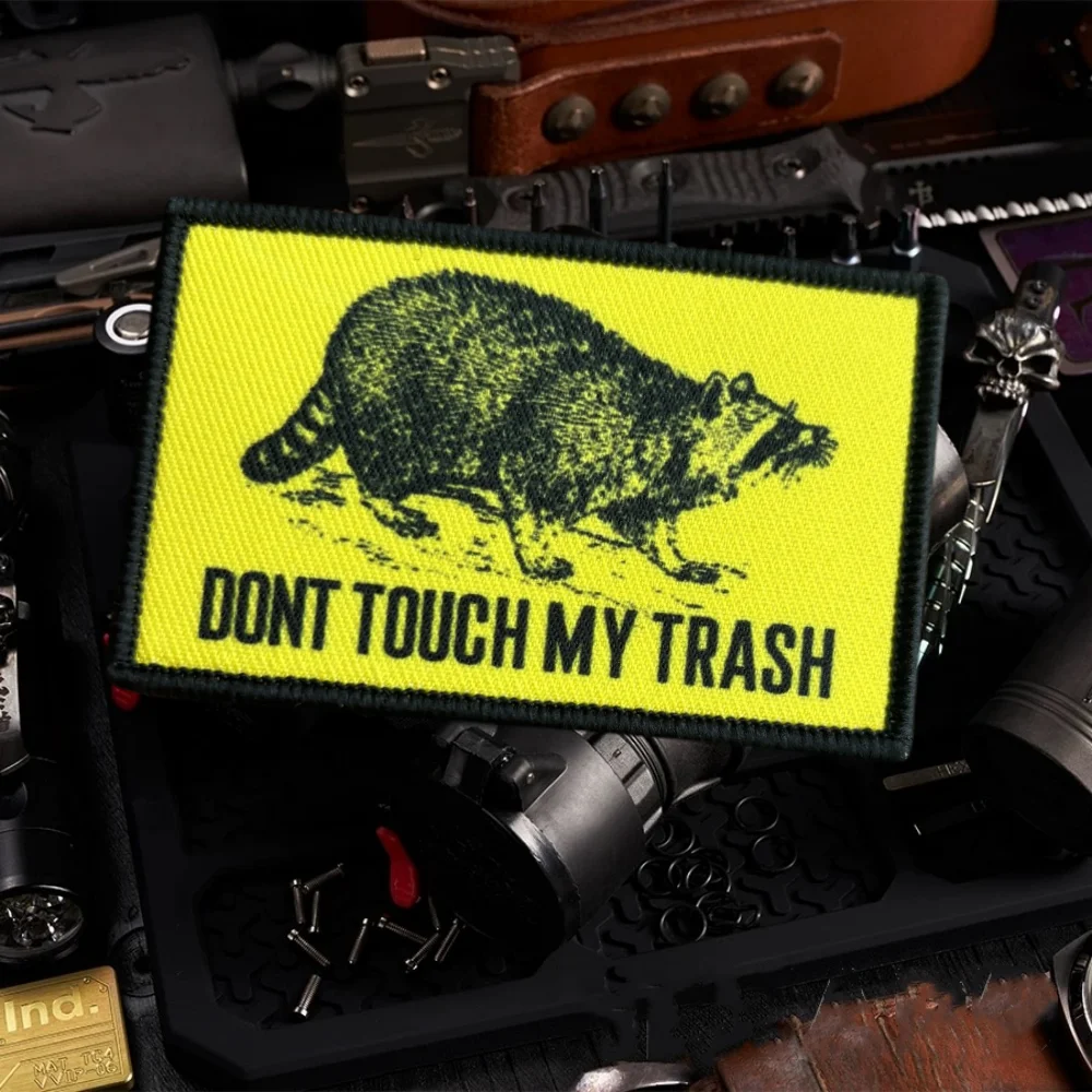 

"Don't Touch My Trash" Raccoon Tactical Patch Printed Hook&Loop Patches Armband Military Morale Badge Backpack Clothes Stickers