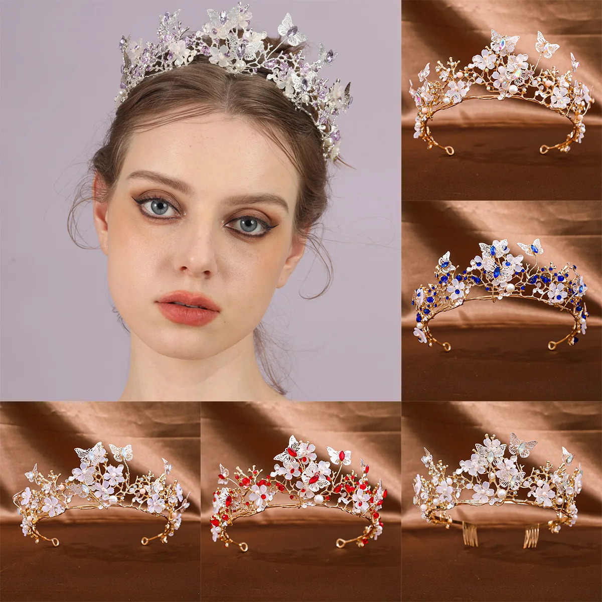 Vintage European Crystal Crown Headband, Handmade Rhinestone Tiara, Bridal Hair Accessories, Wedding Headpiece for Bride