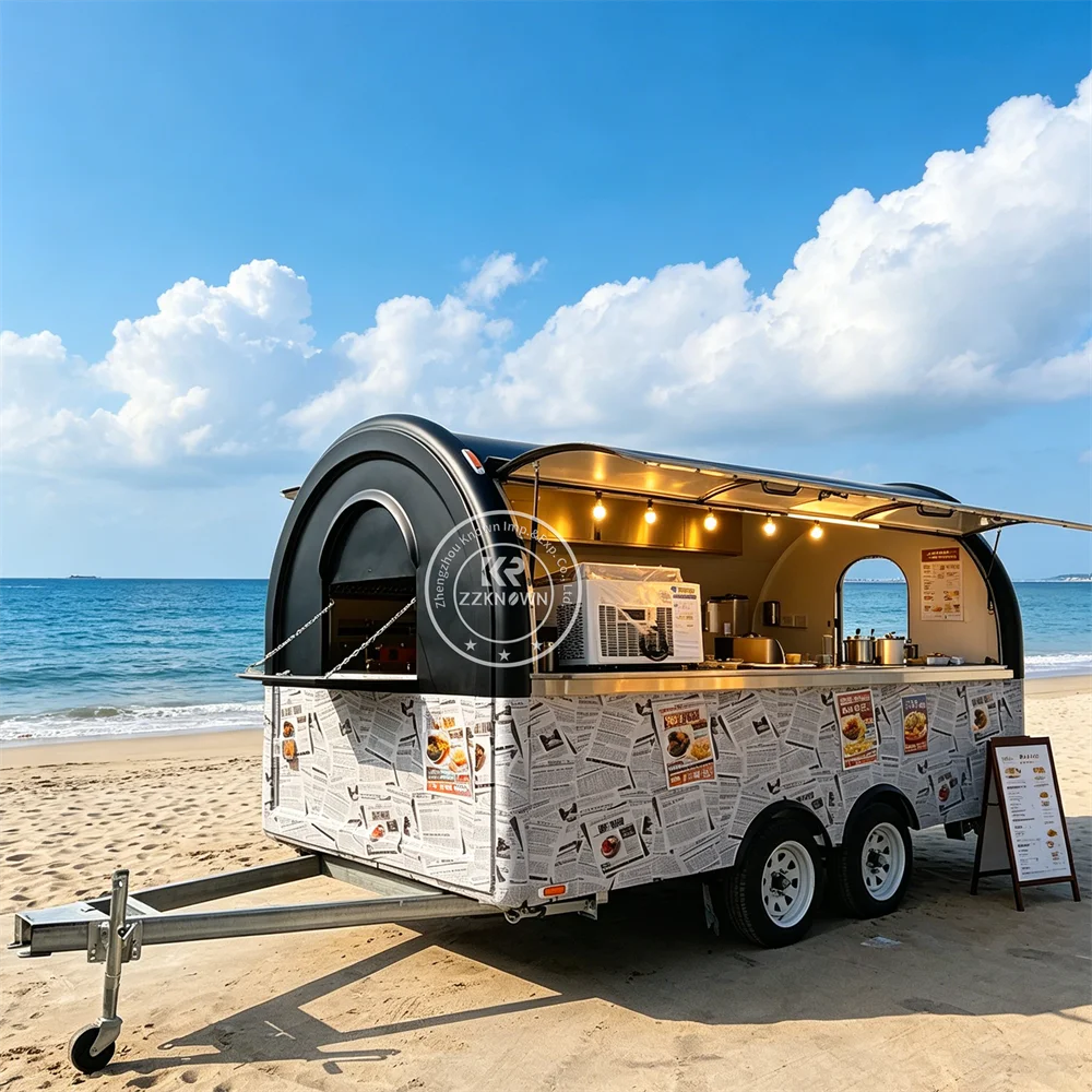 

Mobile Food Trailer Steak Burger Kitchen Truck Street Catering Trailer Concession Street Food Truck With Stainless Equipment