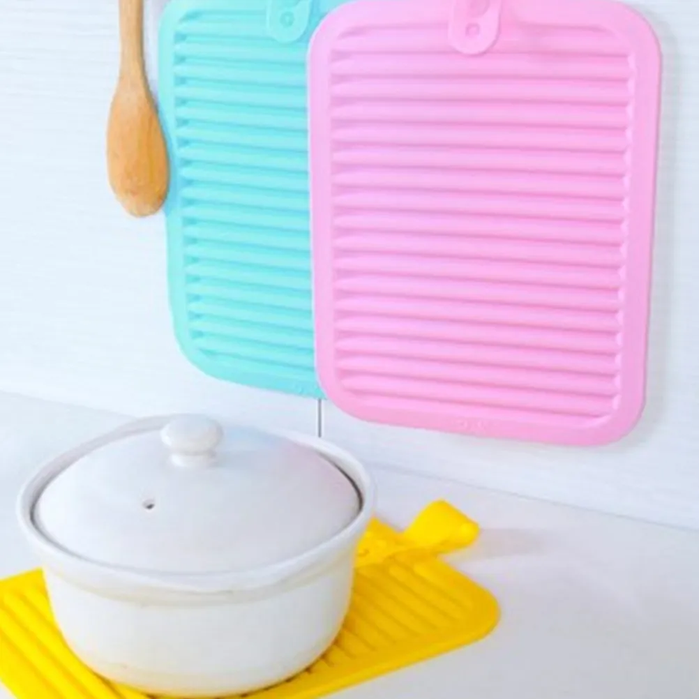 Silicone Dish Heat Insulation Placemat Random Color Anti Slip Table Mat Pot Plate Bowl Mat Coaster Anti Scalding Home Kitchen