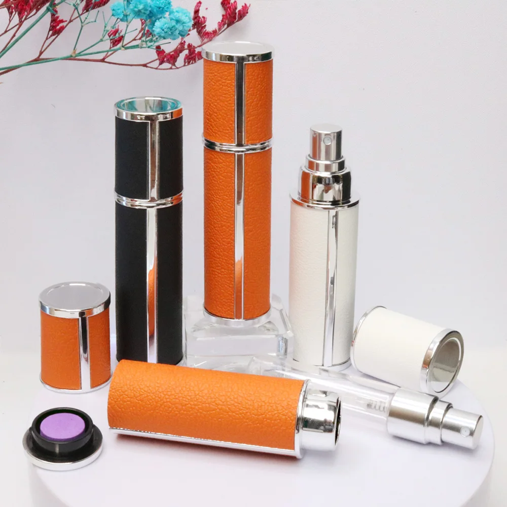 1PC leakproof 5ml travel perfume atomizer - portable, replenishable mini cologne dispenser, glass inner bottle