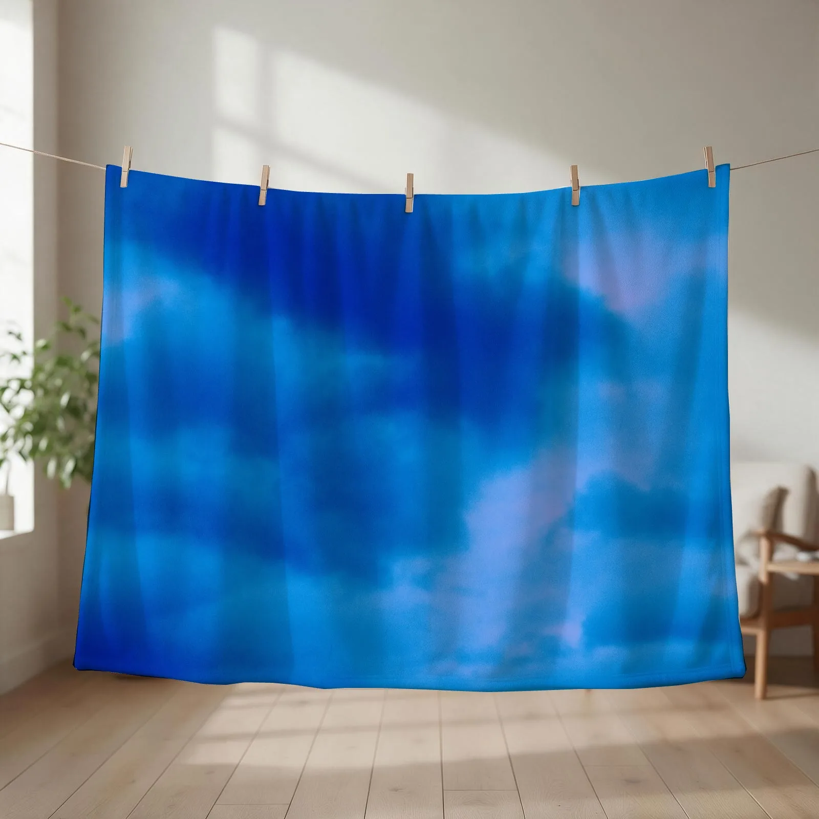 Brilliant Blue Sky Throw Blanket Comforter Plaid for sofa Luxury Blankets