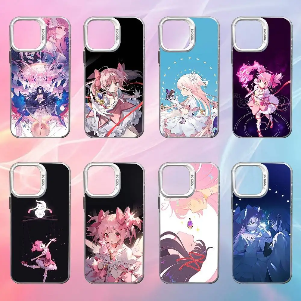 

M-Madoka Anime Magica Phone Case For iPhone 17,16,15,14,13,12,X,8,Pro,Max,Plus,SE4,Air,Mini White IMD HD Matte