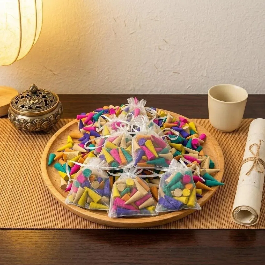Home Fragrance Cones - Jasmine, Rose, Mint, Sandalwood - Perfect for Yoga Meditation, Relaxation, Air Freshening, Home Decoration, and as a Gift | Vibrant decoration | Aromatic decoration