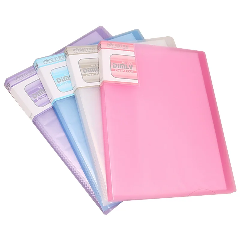 حقيبة PVC شفافة A5 عرض كتاب مجلد ملفات متعدد الجيب لمنظم المستندات A5 تخزين الورق مجلد ملف A5 واضح