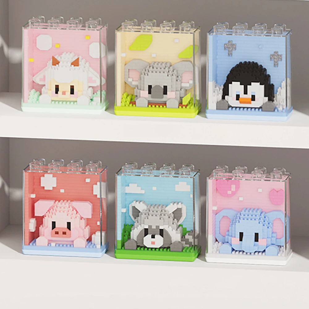 كتلة الحيوانات اللبنات كابيبارا النمر البطريق لعبة تعليمية هدية التفاعل بين الوالدين والطفل الجذعية لعب للتعلم للطفل