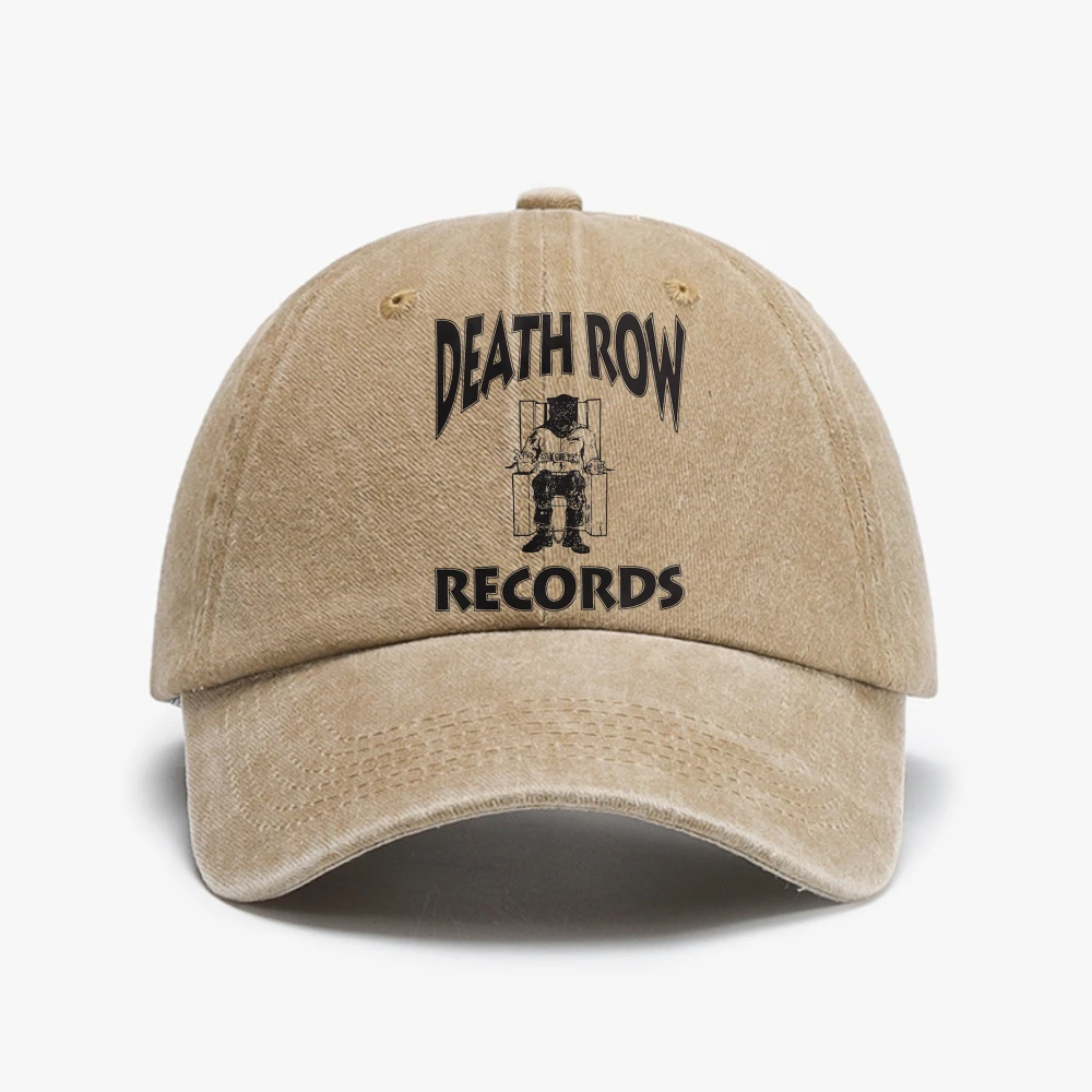 

Death Row Records White print baseball cap Vintage style Washed Soft top denim hat Unisex Fashion casual Snapback hats