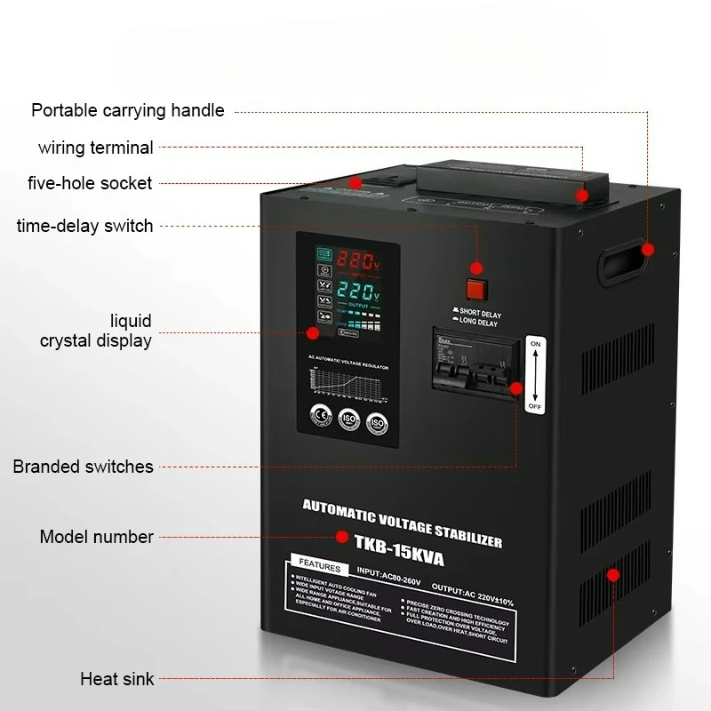 Input 45V ultra Low Voltage Stabilizer 15KVA 20KVA Wall Mounted Home Automatic Voltage Regulator 220V
