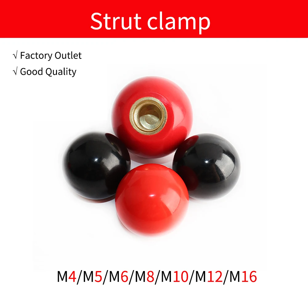 M4~M16 Black Red Resin Ball Phenolic Copper Core Handle Replacement Of Handles For Lever Knobs Furniture Or Machine Tools