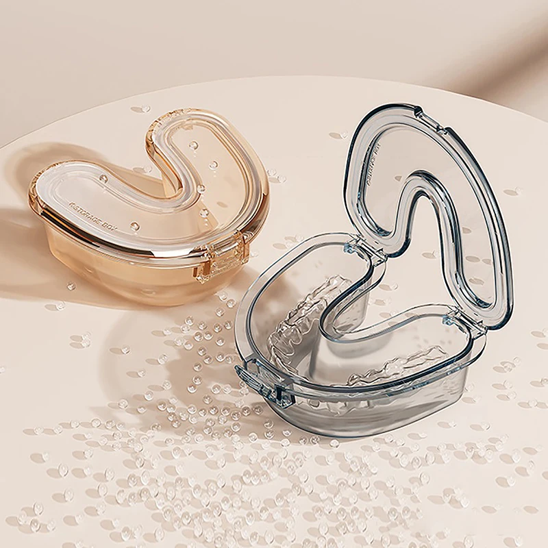 

Герметичный простой чехол для зубных протезов Герметичный U-образный прозрачный ящик для зубных протезов Контейнер для каппы Контейнер для ухода за полостью рта Контейнер для хранения протезов