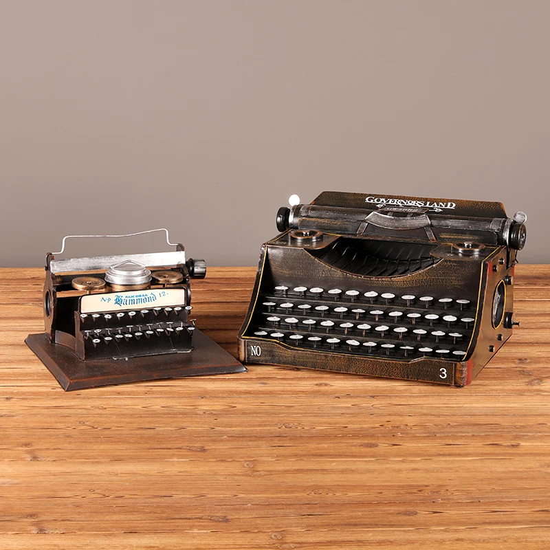 Retro Vintage Typewriter Model,handmade Props Model Retro Decoration Metal Decorative Figurines Home Decoration Ornaments