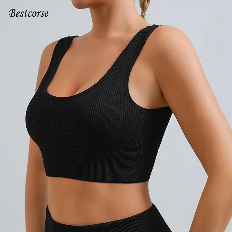 

Wireless Seamless Sports Bra For Women Workout With Foam Plus Size Yoga Bralette Exercise Gym Fitness Woman Non Wire Backless