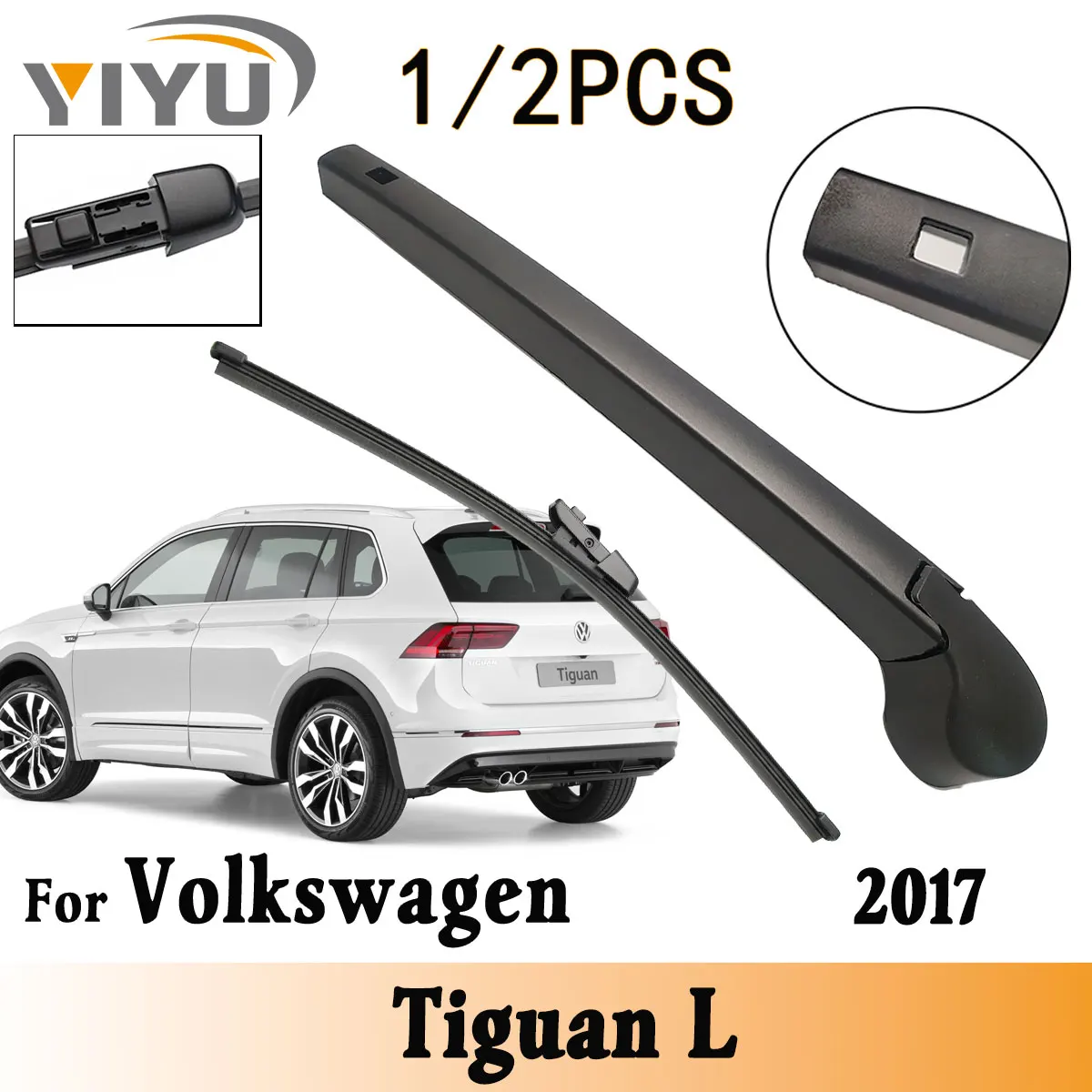 1/2PCS Heckscheibenwischerblatt Wischerarm-Kit für Volkswagen Tiguan L 2017, Scheibenwischer hinten, Bürsten