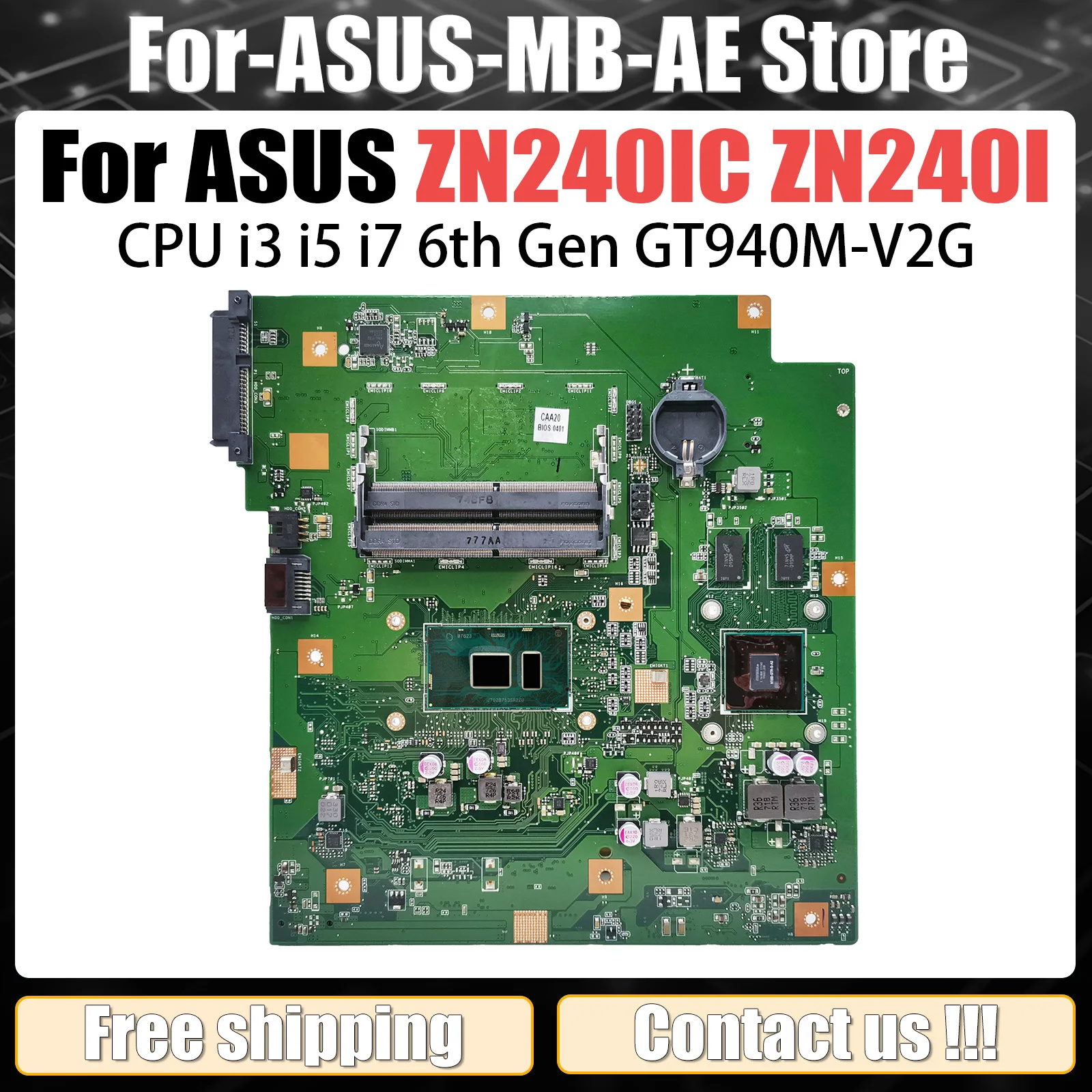 ZN240IC Mainboard For ASUS Zen AiO ZN240I ZN240ICGK Motherboard all in one I3-6100 I5-6200U I7-6500U 940MX-2G