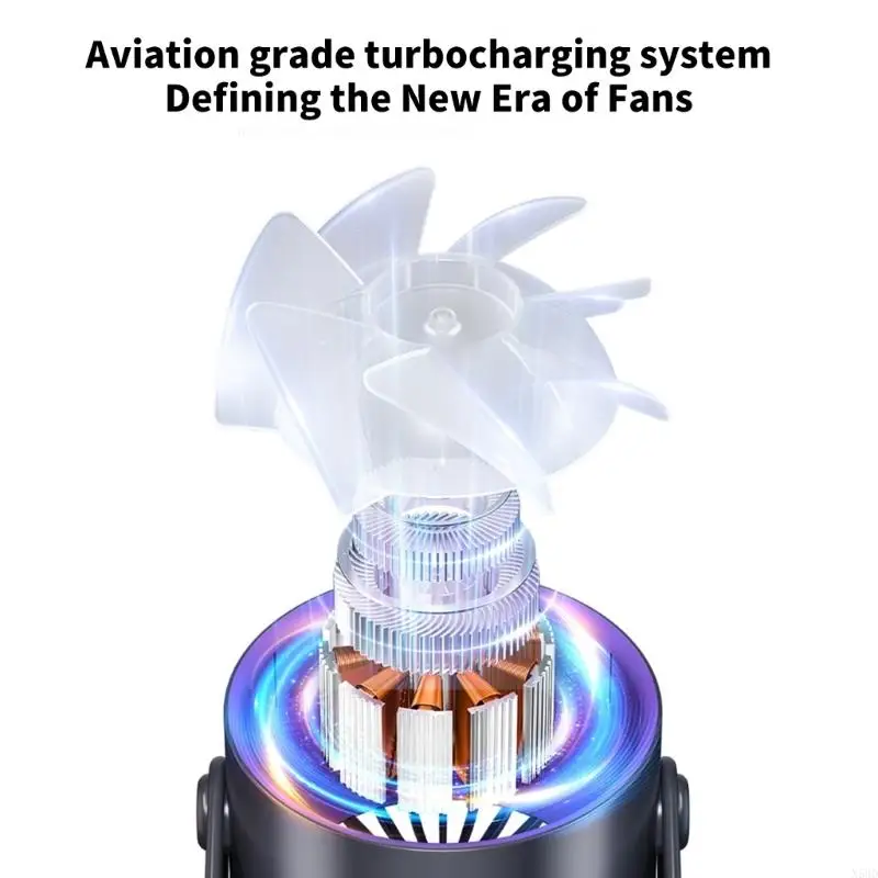 

Multifuntional Cooling Fan Powerful Digital Display Fan 4000mAh ABS Texture Perfect for Travel Office and Indoor Use N58D