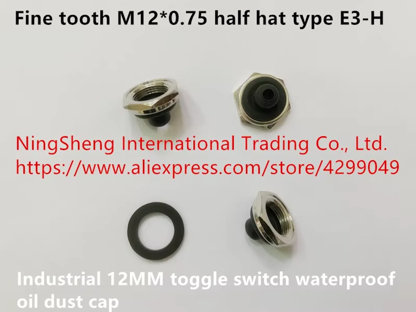 Original new 100% import industrial 12MM toggle switch waterproof oil dust cap fine tooth M12*0.75 half hat type E3-H