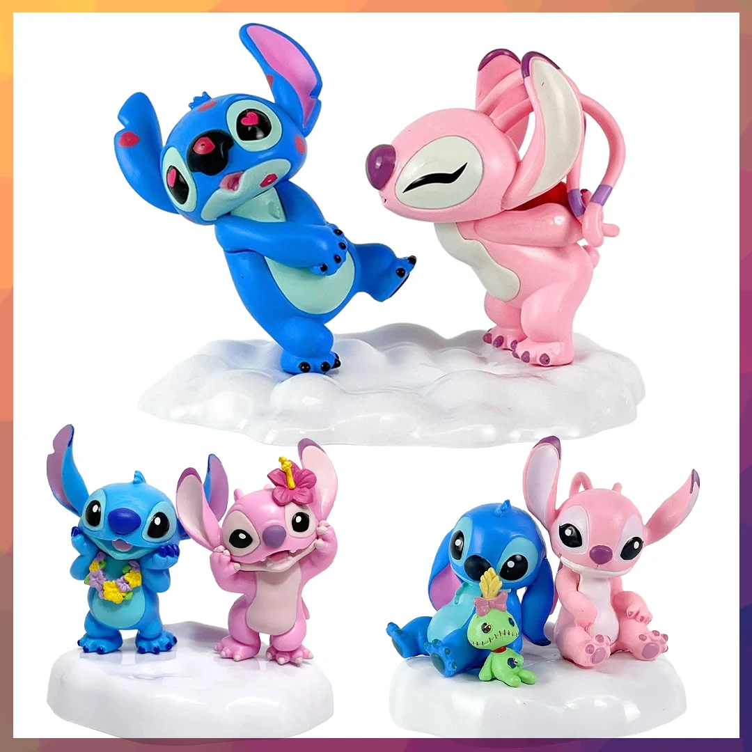 

Лило и Стич милые аниме фигурки модели героев фильмов Derive периферийные устройства игрушки настольные украшения украшения подарок на вечеринку