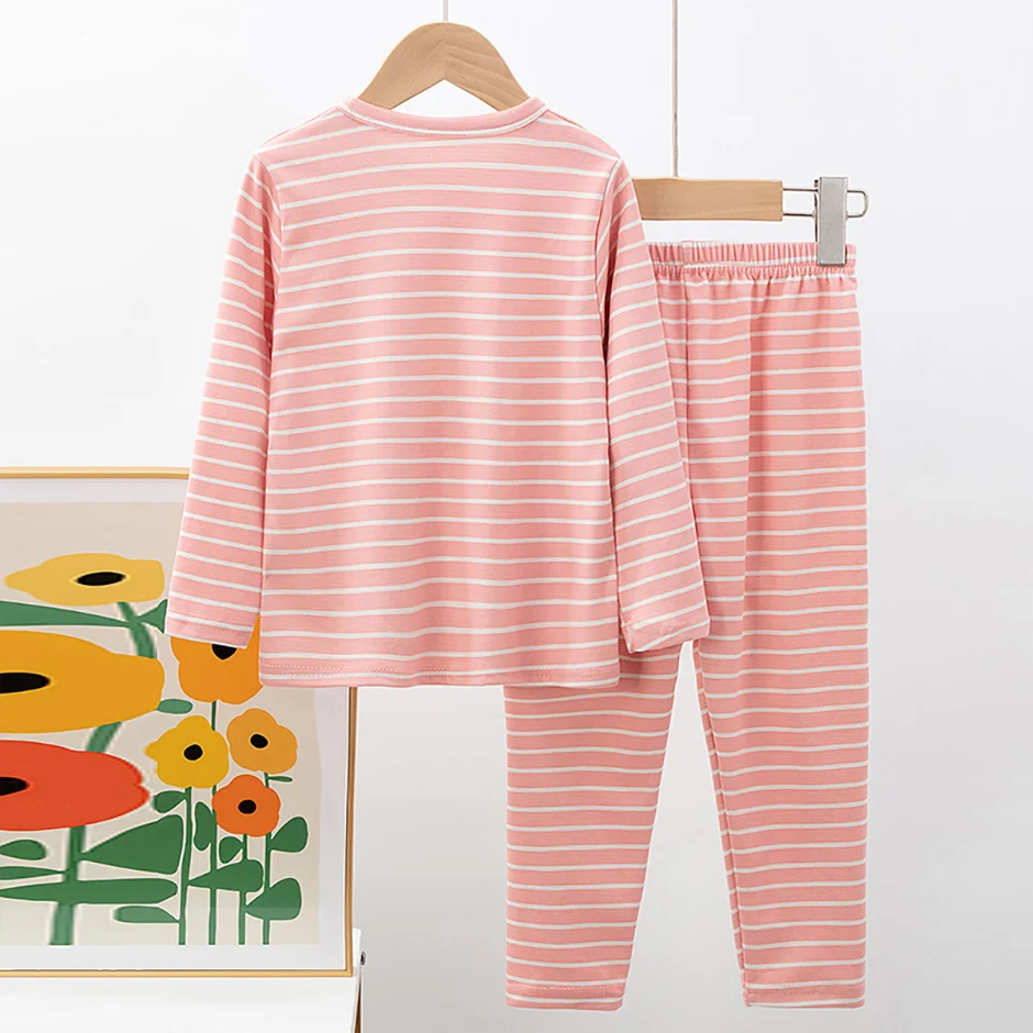 2-teiliges Kinder-Set, Jungen/Mädchen, gleicher Stil, Herbst/Winter, warm, schweißabsorbierend, bedruckt, mehrfarbig, modische Pyjamas – Detail 17