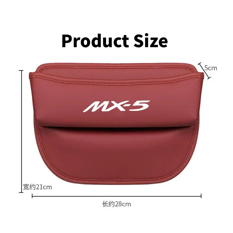 Car Seat Organizer Leather Crevice Storage Box for Mazda MX-5 Miata NA NB NC ND 1990-2019 2020 2021 2022 2023 Auto Accessories