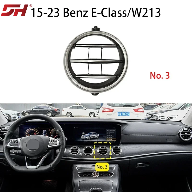 Front Rear Air Conditioning Trend Panel Air Conditioner Trend Grille Fan Blade Frame for 2016-2023 Mercedes-Benz E-Class W213