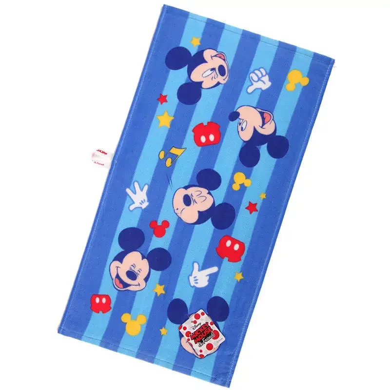 Handuk Disney Minnie Mickey Mouse 25x50cm, handuk wajah cepat kering menyerap air lembut untuk anak laki-laki dan perempuan, kartun Donald Duck