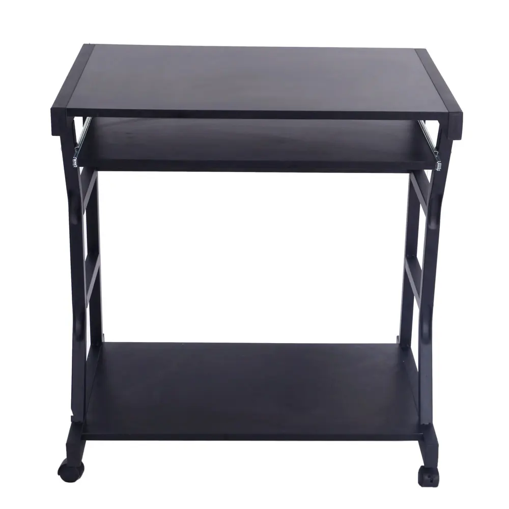 Moveable Four-wheel Computer Desk Black