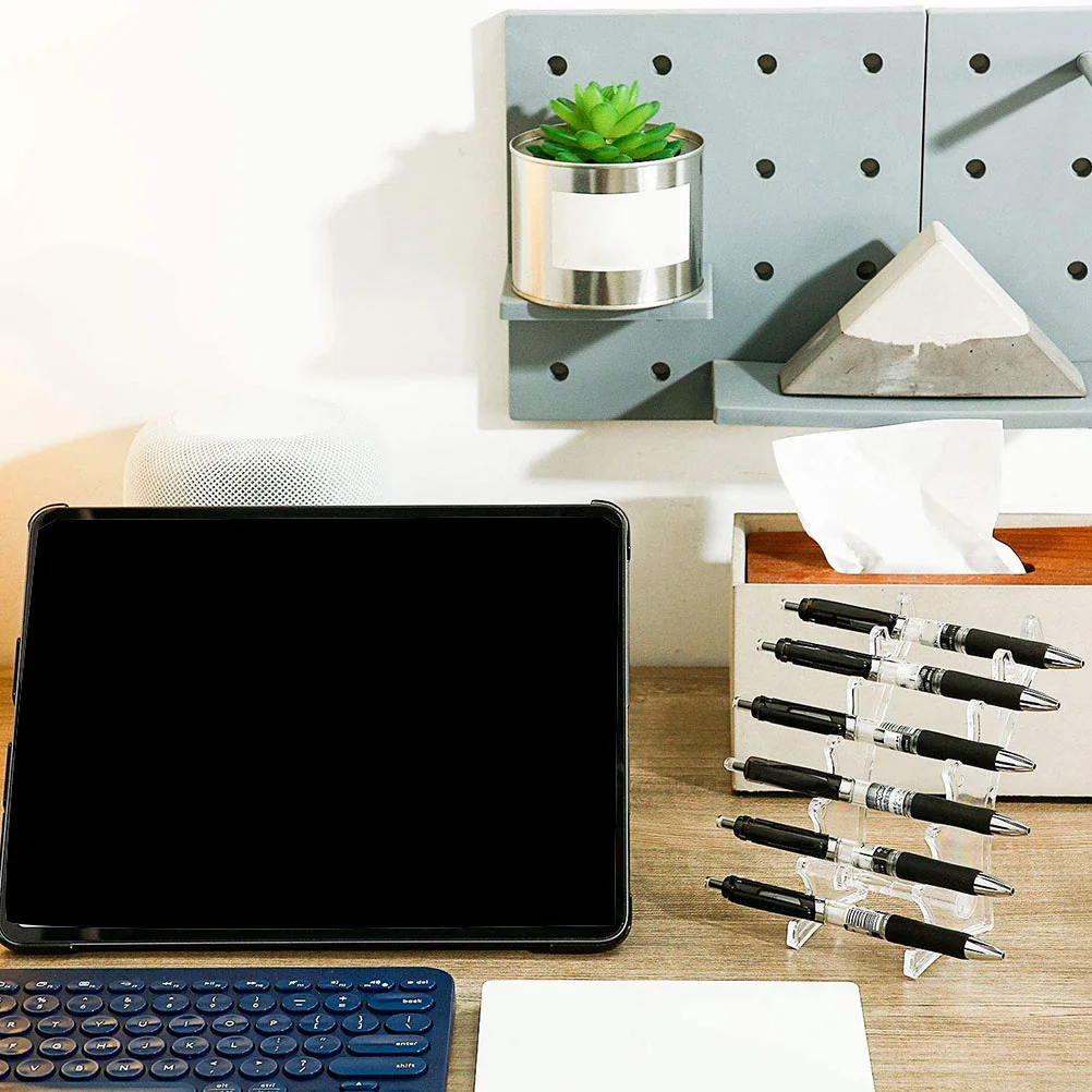 

1Pcs Arc-Shaped Display Rack Premium Acrylic Pen Pencil Holder for Makeup Eyebrow Lip Gloss Organizer Retail Shop Showcase Stand