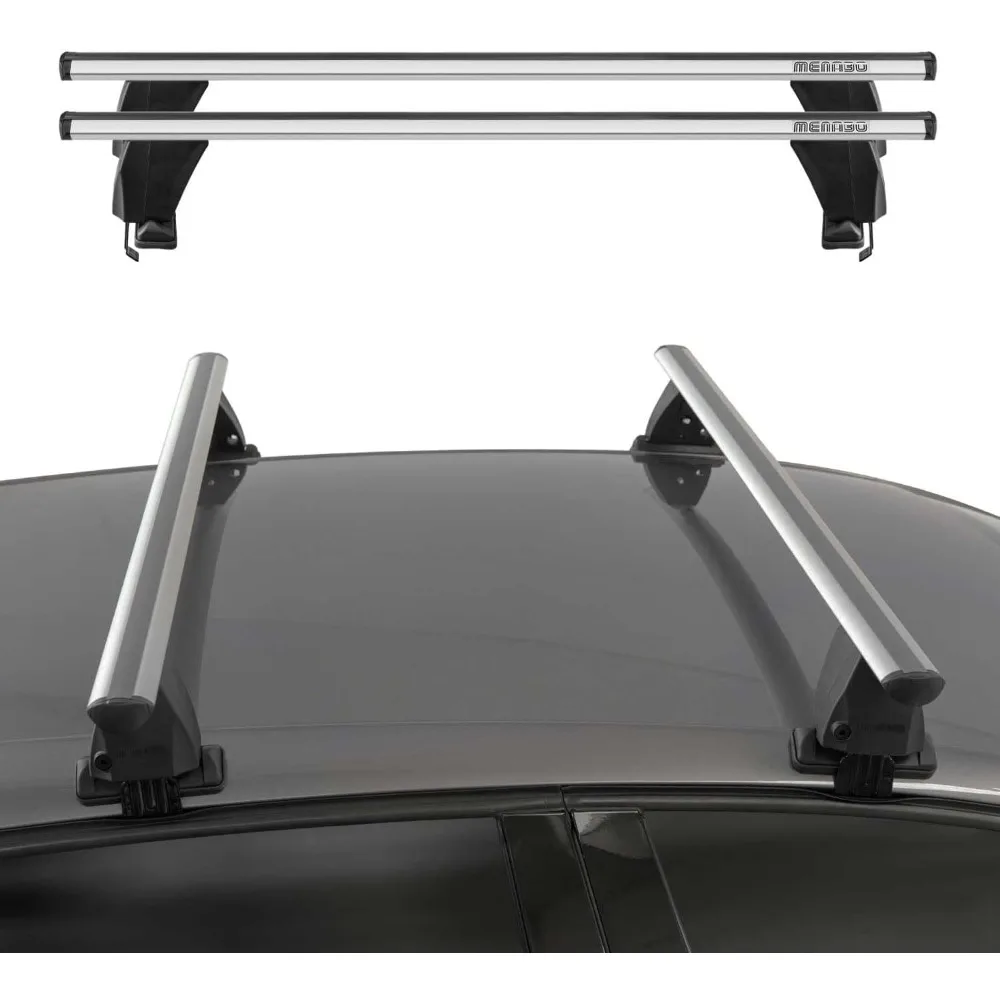 

Top Roof Racks Cross Bars fits Kia Forte 2014-2018 Sedan 2 Pcs Gray Aluminium