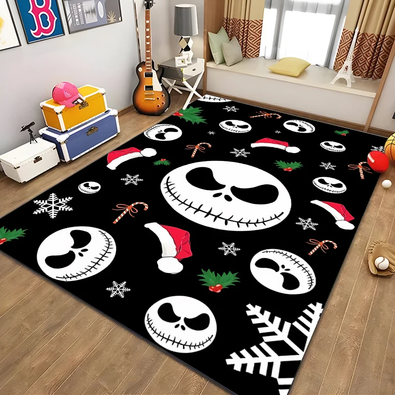 Disney The Nightmare Before Christmas Jack Skellington Pattern Anime Carpets for Girl Room Floor Mat Home Decor Non-Slip Rug