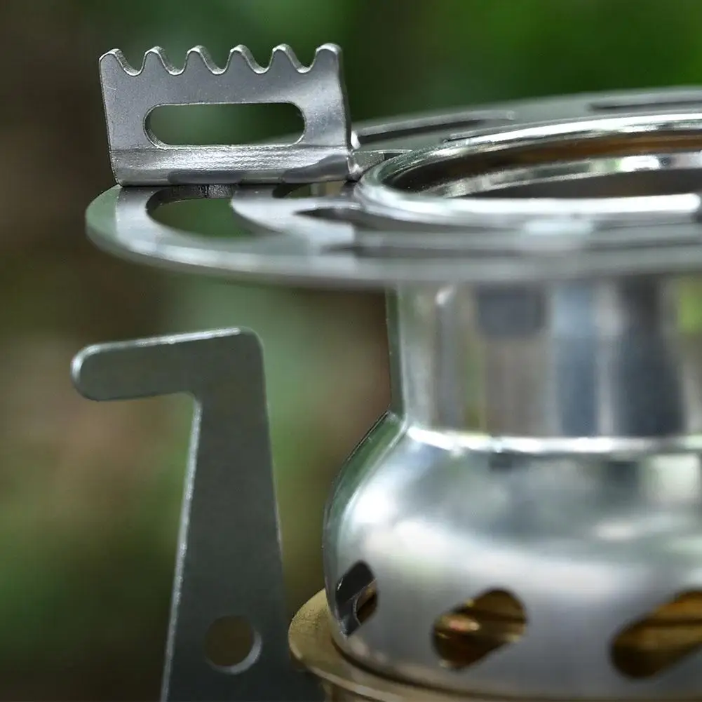 Portable Outdoor Alcohol Camping Stove Set 274g, Metal Alcohol Furnace with Wind‑Resistant Stand & Serrated Pot Support, Compact view 5