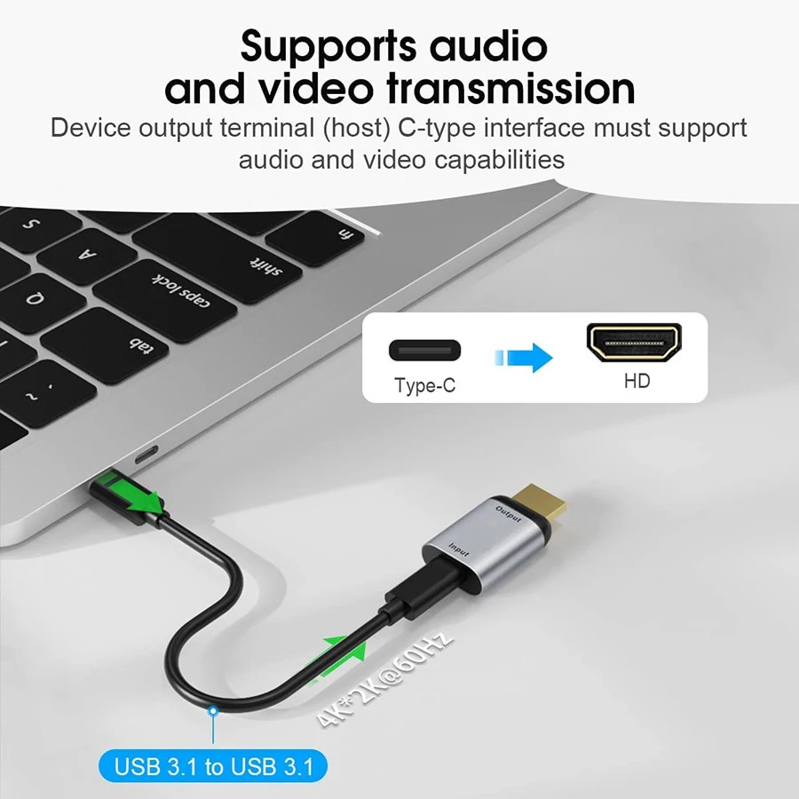 USB C Cable to HDMI-Compatible Adapter 4K 60Hz Type C to HDMI-Compatible Thunderbolt3 Cable to HD Connector for Macbook