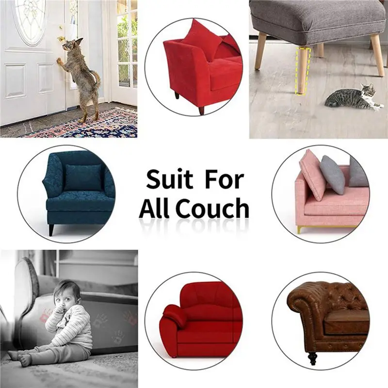 ABVG-24Pcs Cat Scratching Tape Deterrent Anti Scratch Durable Sticker Clear Carpet Sofa Protection Furniture Pet Training
