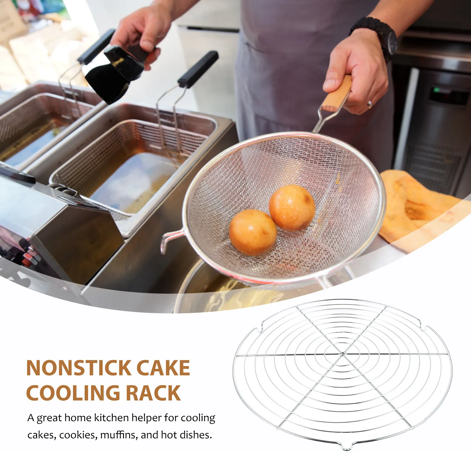 1Pcs Sturdy Stainless Steel Cake Cooling Rack Generous Size Nonstick Surface for Cookies Cakes Muffins Baking Supplies Dessert