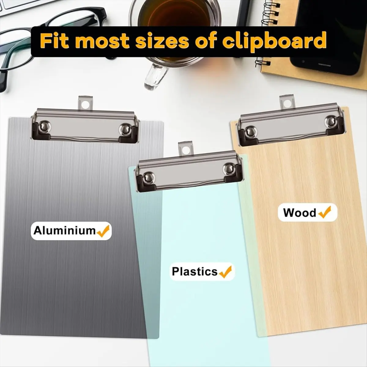 

2026 + 36 шт. зажимов для буфера обмена, 4-дюймовые зажимы для буфера обмена с резиновой ручкой и отверстием для подвешивания для школы, офиса, магазина