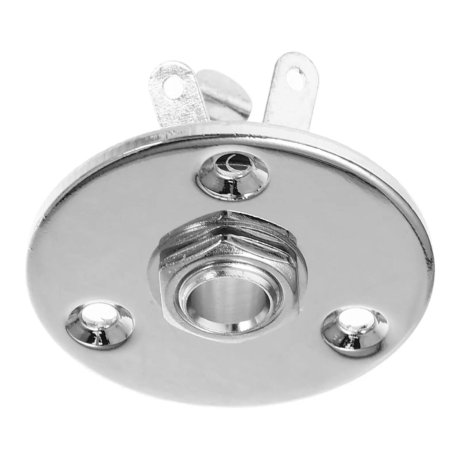 

Round 1/4 Inch 6.35mm Guitar Jack Plug Socket Guitar Pickup Output Input Jack Plug with Jack Plate Screws for Electric Guitar Ba
