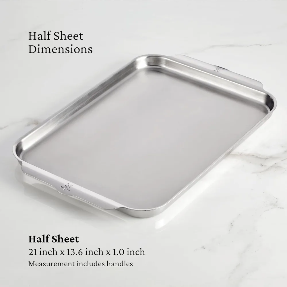Hestan - مجموعة OvenBond - مقلاة نصف صفائح ثلاثية الطبقات، 13 بوصة × 18 بوصة