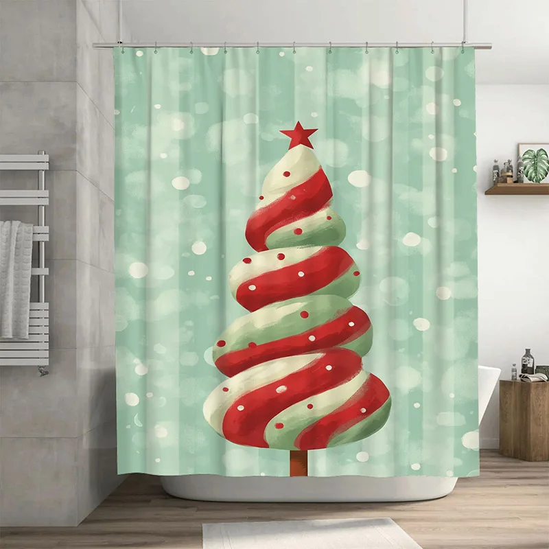 

Tuniu очаровательная рождественская елка занавеска для душа праздничный праздник декор для ванной комнаты забавный милый лесной тематический фон водонепроницаемая ткань