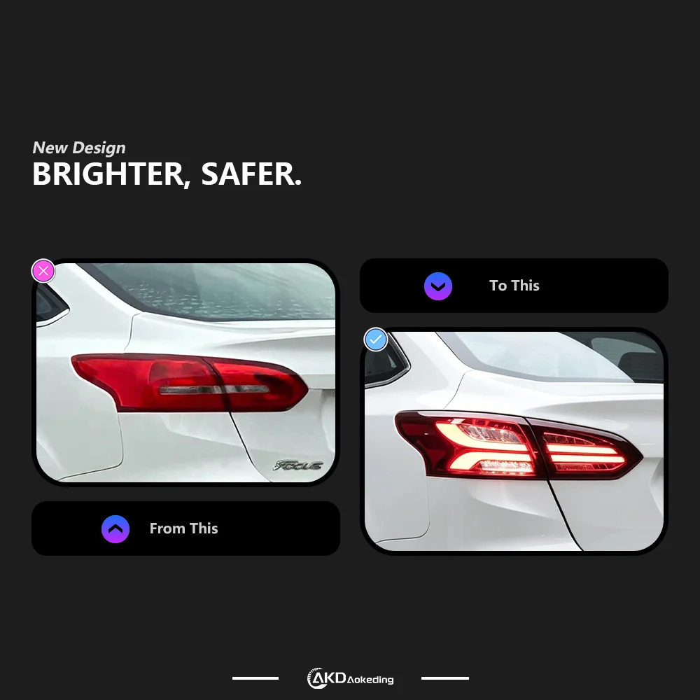 Auto Parts Taillight For Ford Focus 2015-2018 latest Styling Steering signal Brake reversing light Car Accesorios Modified