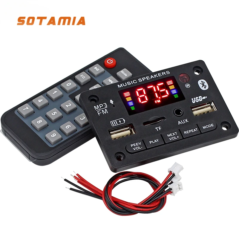 

SOTAMIA Bluetooth Power Amplifier 2x40W Stereo MP3 Decoding Board Recording Call Lossless Decoder Module Amplificador Bluetooth