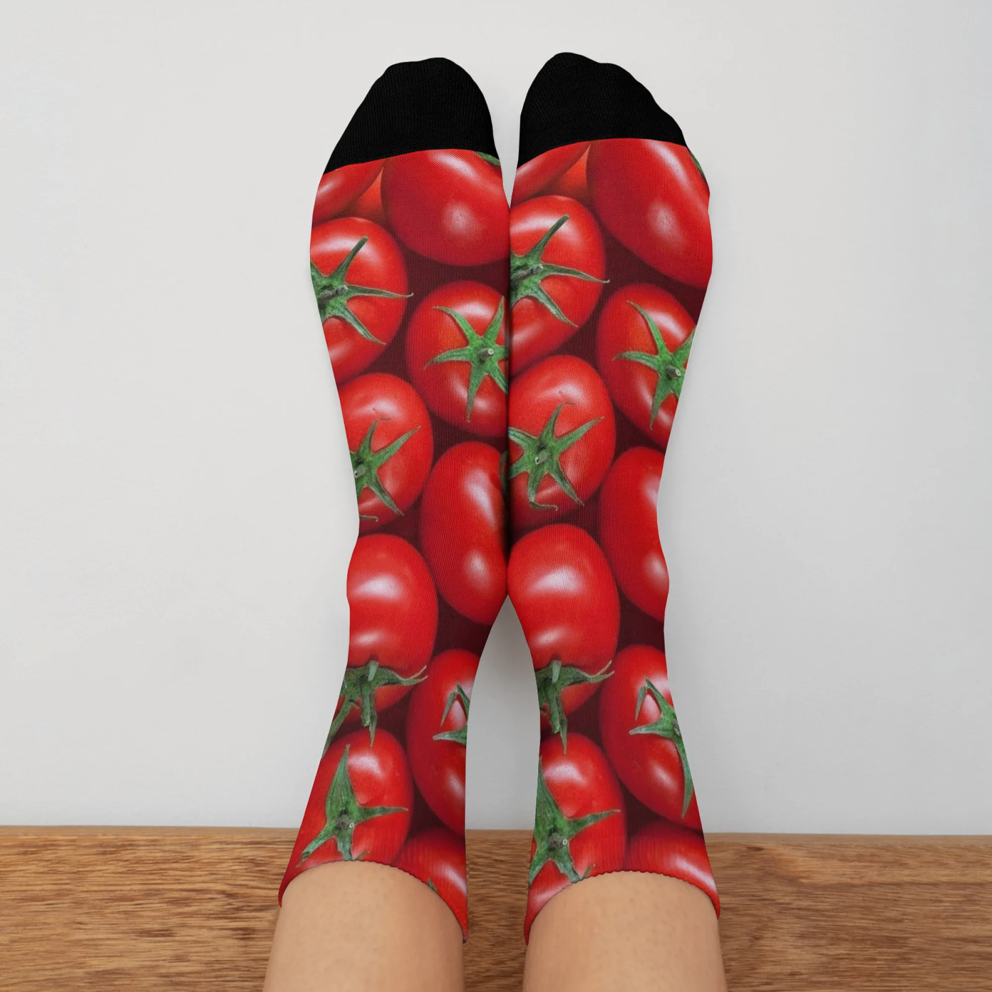 التصوير الفوتوغرافي على الطراز الواقعي يعمل مع الطماطم كطباعة موضوعية، جوارب رجالية مضحكة ومبتكرة، جوارب كاجوال على الطراز القديم Harajuku
