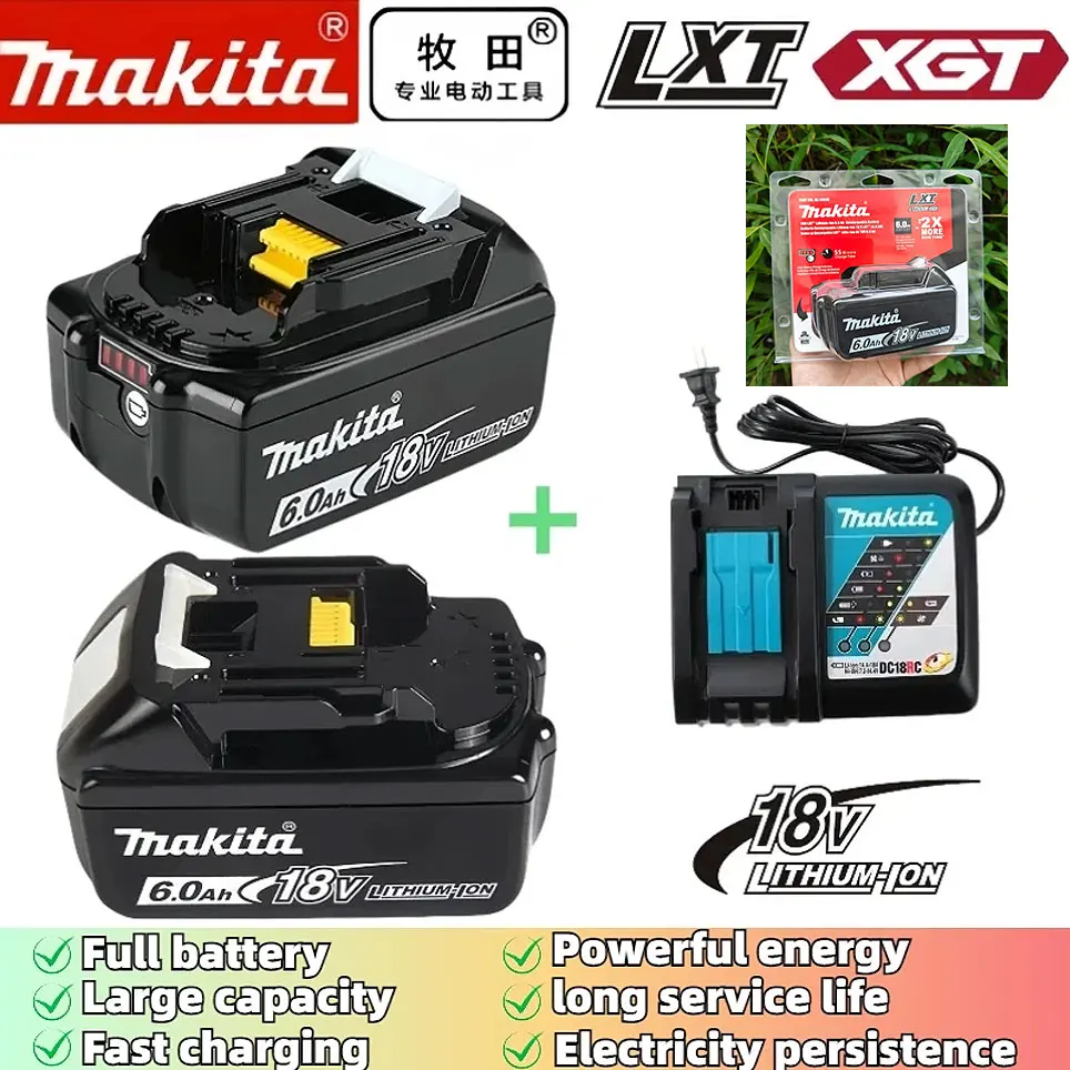 

Makita Original 18V 6.0Ah 5.0Ah, replaceable LED lithium-ion battery LXT BL1860B BL1860, rechargeable power tool battery