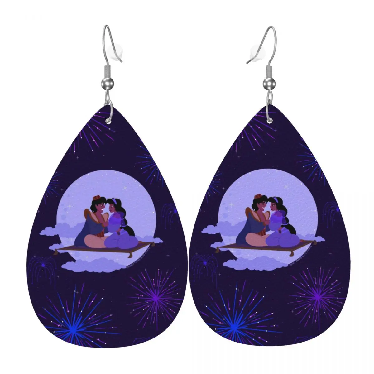 

Милые кожаные серьги-капли с мультяшным Аладдином, персонализированные для женщин, ювелирные украшения на День святого Валентина