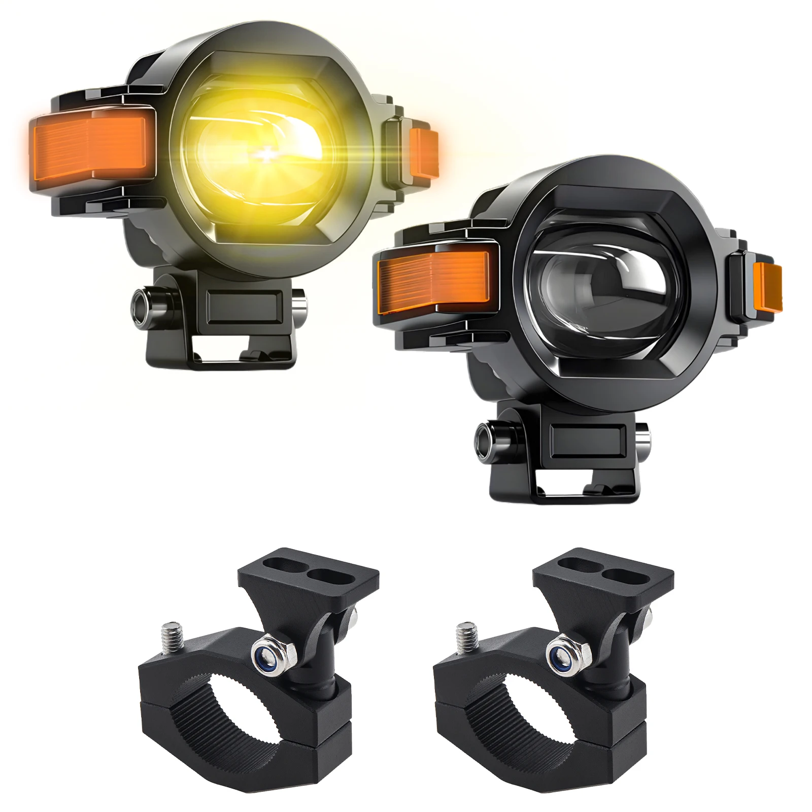 

2pcs LED Spotlight Auxiliary Driving Light for Motorcycle Scooter White Yellow High Low DRL 36W 4000LM DC 9-30V Fog Work Light