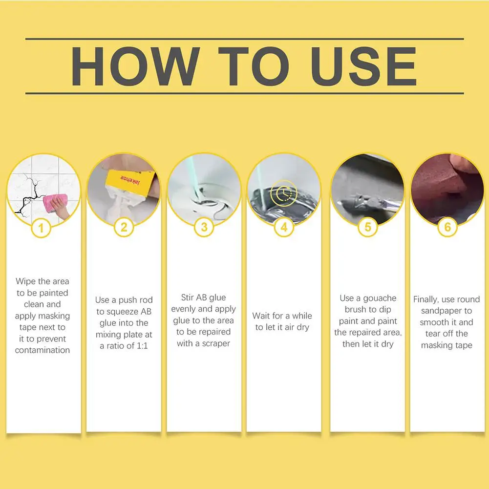 Kit Perbaikan Retakan Batu Ubin Multifungsi, Memperbaiki Keretakan Ubin/Glasir & Retakan Wastafel/Bak Mandi, Pasta Daya Rekat Super, Menyelesaikan Masalah Retakan yang Tidak Menarik