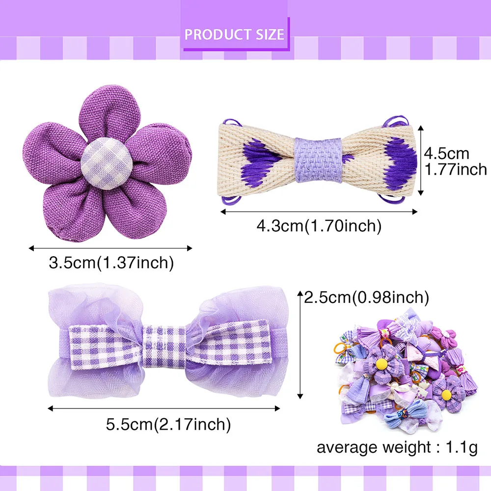 10PCS Pet Cat Dog Bows Puppy Grooming Bows For Dogs Hair Accessories Decorate Hair for Small Dog Hair Rubber Band Dog Supplies