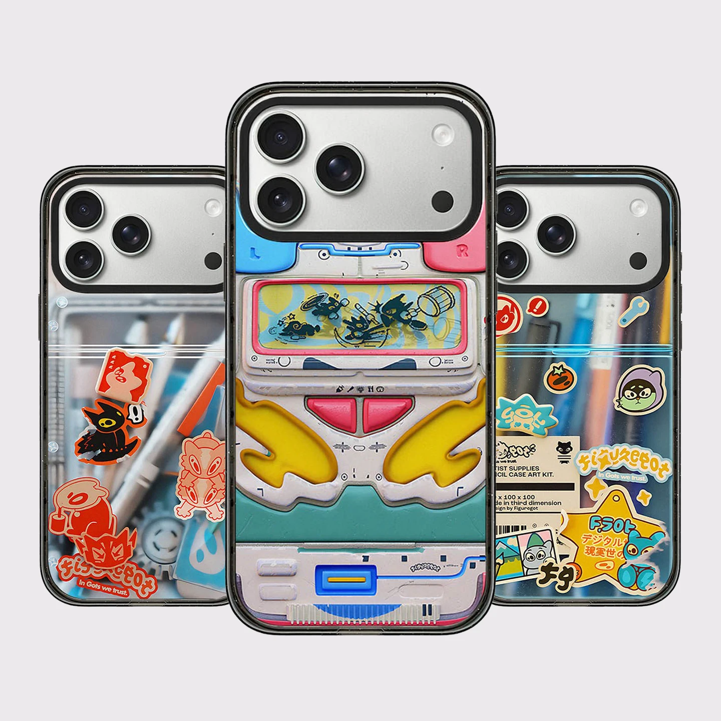 Cartoon Tool Pattern Impact Black Border Magnetic Cover for IPhone 12 13 14 15 16 17 Pro Max Case for IPhone 17 Air